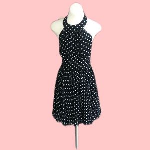 Moda International (Victoria’s Secret) EUC b&w polka dot halter dress
